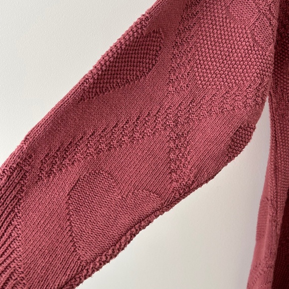 Vintage 100% Cotton Flower & Heart Pink Sweater - Picture 10 of 16